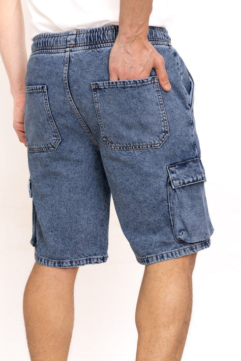 Blue 4 Cargo Denim Short - Khotwh