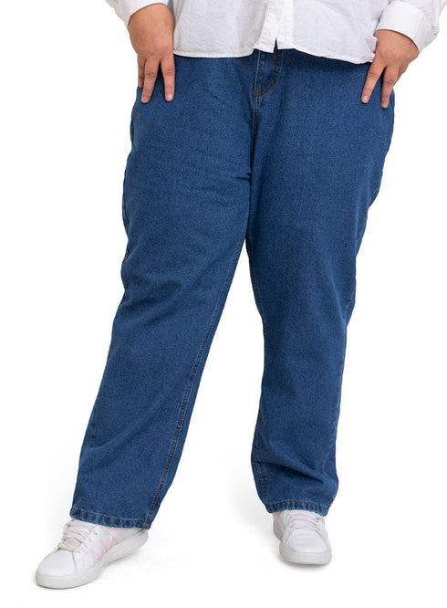 Blue 8 Plus Size - Momfit Jeans - Khotwh