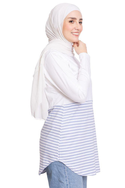 Blue Heron Half Striped Long - Sleeve - Khotwh