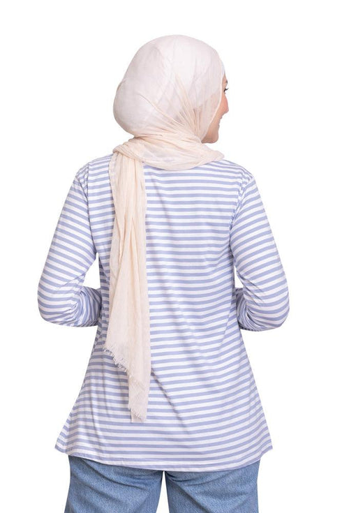 Blue Heron Lines Long Sleeve - Khotwh