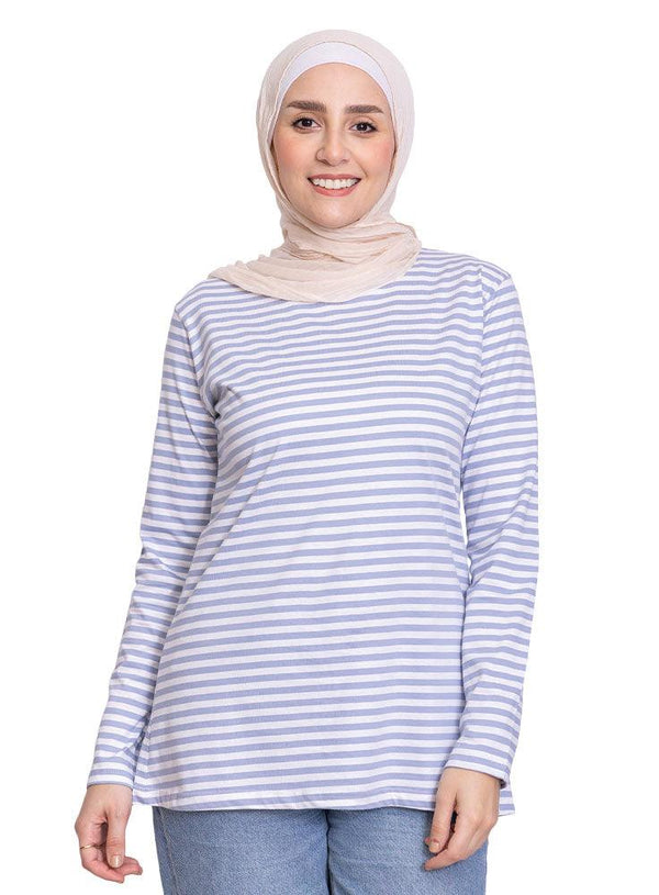 Blue Heron Lines Long Sleeve - Khotwh