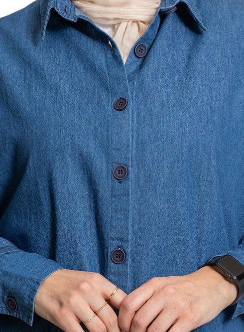 Blue O.S Denim Shirt - Khotwh