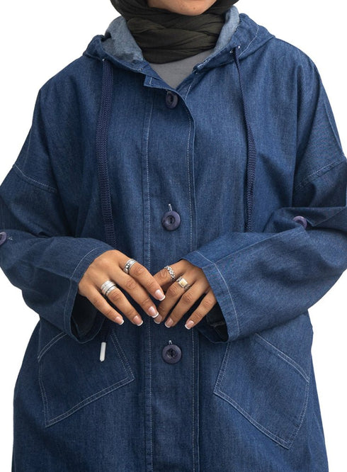 Blue Over Size Jeans Shirt - Khotwh