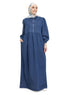 Blue Zipper Denim Dress - Khotwh