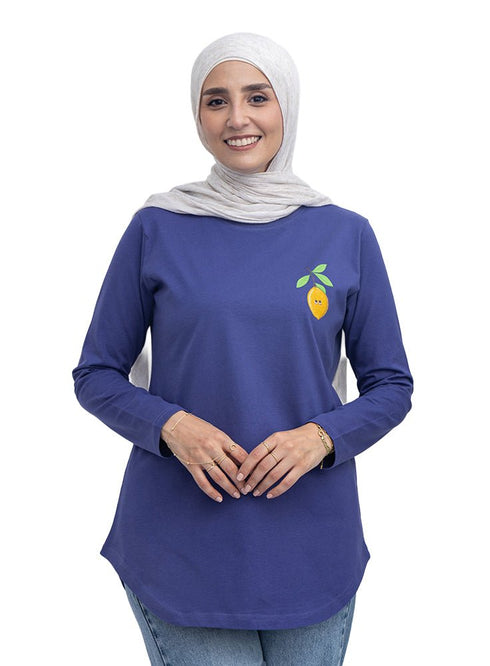 Blueberry-Design 3 Printed Long-Sleeve - Khotwh