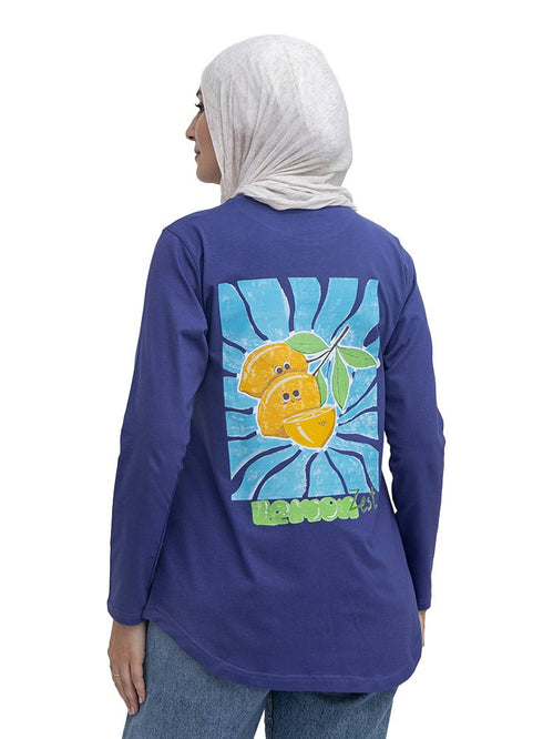 Blueberry-Design 3 Printed Long-Sleeve - Khotwh
