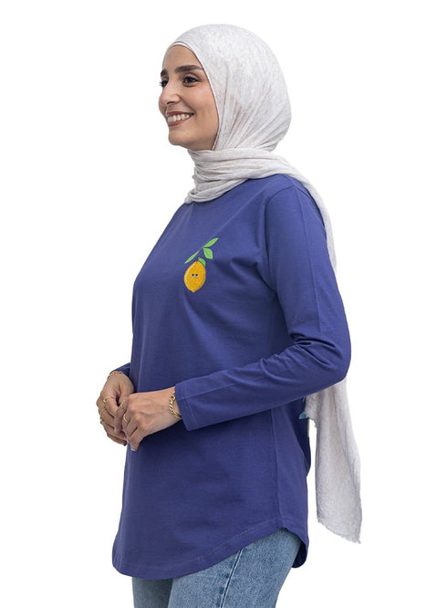 Blueberry-Design 3 Printed Long-Sleeve - Khotwh