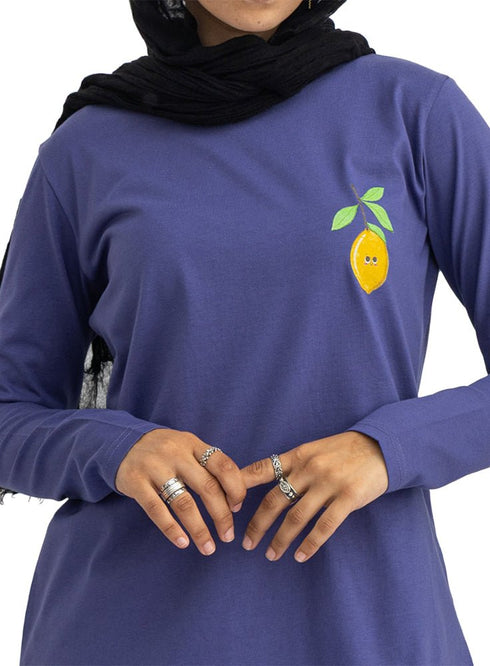 Blueberry-Design 3 Printed Long-Sleeve - Khotwh