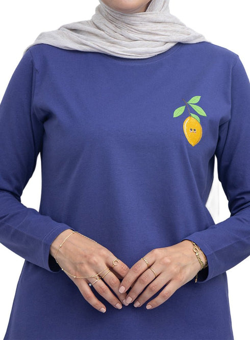 Blueberry-Design 3 Printed Long-Sleeve - Khotwh