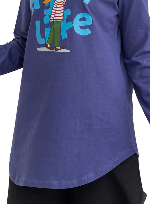 Blueberry-Design 6 Printed Long-Sleeve - Khotwh
