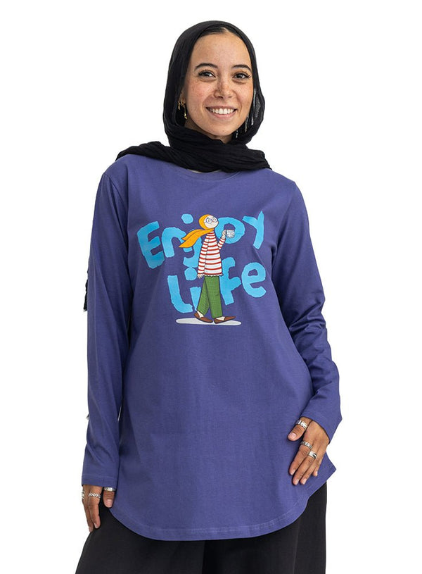 Blueberry-Design 6 Printed Long-Sleeve - Khotwh