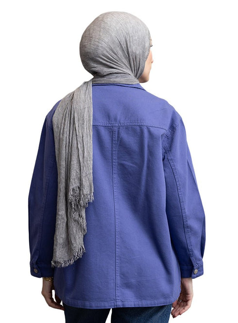 Blueberry Gabardine Jacket 4 - Khotwh