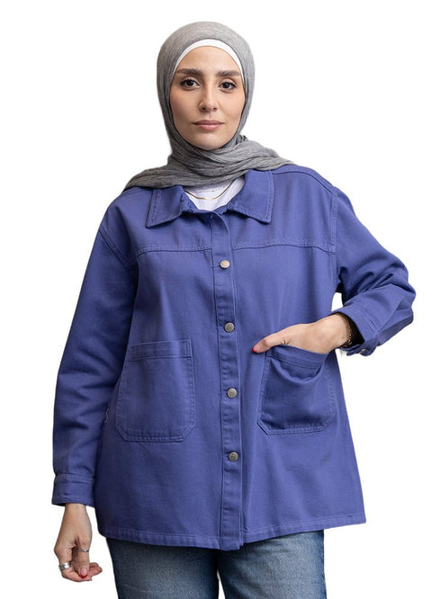 Blueberry Gabardine Jacket 4 - Khotwh