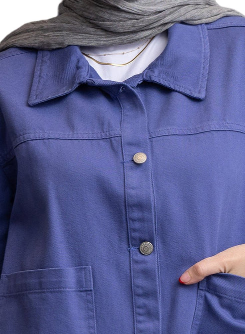 Blueberry Gabardine Jacket 4 - Khotwh