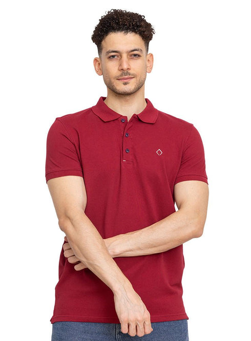 Brick Red Basic Polo - Khotwh
