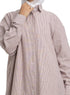 Brick Red - Design 1 Striped - Linen Dress Shirt - Khotwh
