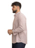 Brick Red-Design 1 Striped Linen Shirt - Khotwh