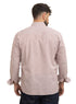 Brick Red-Design 1 Striped Linen Shirt - Khotwh