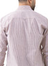 Brick Red - Design 1 Striped Linen Shirt - Khotwh