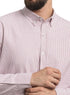 Brick Red - Design 1 Striped Oxford Shirt - Khotwh