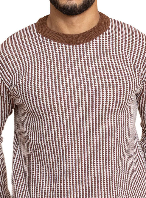 Brick Red Design 2411 Round Pullover - Khotwh