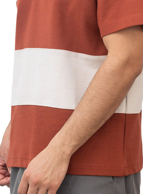 Brick Red Design 3008 NF - Polo Neck T-Shirt - Khotwh