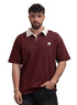Brick Red Design 3015 NF - Polo Neck T-Shirt - Khotwh