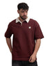 Brick Red Design 3015 NF - Polo Neck T-Shirt - Khotwh