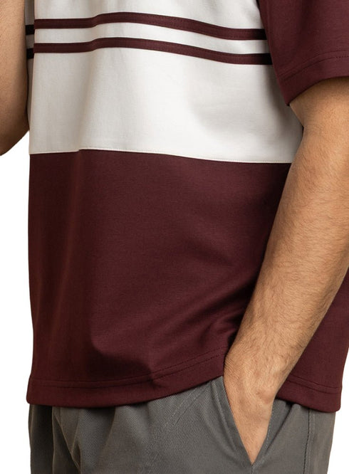 Brick Red Design 3020 NF - Polo Neck T-Shirt - Khotwh