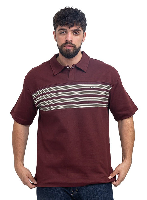 Brick Red Design 3081 NF-Polo Neck T-Shirt - Khotwh