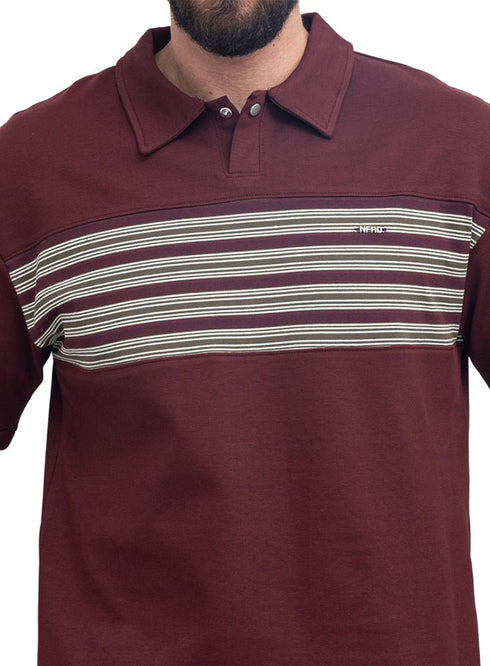 Brick Red Design 3081 NF-Polo Neck T-Shirt - Khotwh