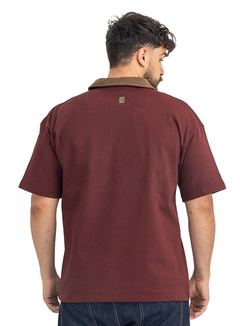 Brick Red Design 3082 NF-Polo Neck T-Shirt - Khotwh