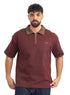 Brick Red Design 3082 NF-Polo Neck T-Shirt - Khotwh