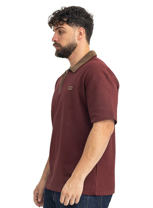 Brick Red Design 3082 NF-Polo Neck T-Shirt - Khotwh