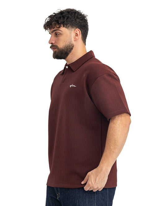 Brick Red Design 3083 NF-Polo Neck T-Shirt - Khotwh