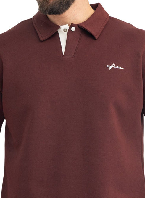 Brick Red Design 3083 NF-Polo Neck T-Shirt - Khotwh