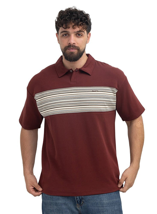 Brick Red Design 3102 NF-Polo Neck T-Shirt - Khotwh