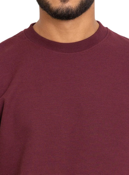 Brick Red Design 3932 Knit Round T-Shirt - Khotwh