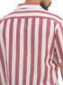 Brick Red - Design 6 Striped Tennis Collar Shirt - Khotwh