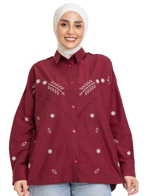 Brick Red Design 71931 Shirt - Khotwh