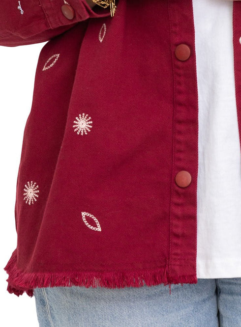 Brick Red Design 719311Jacket - Khotwh