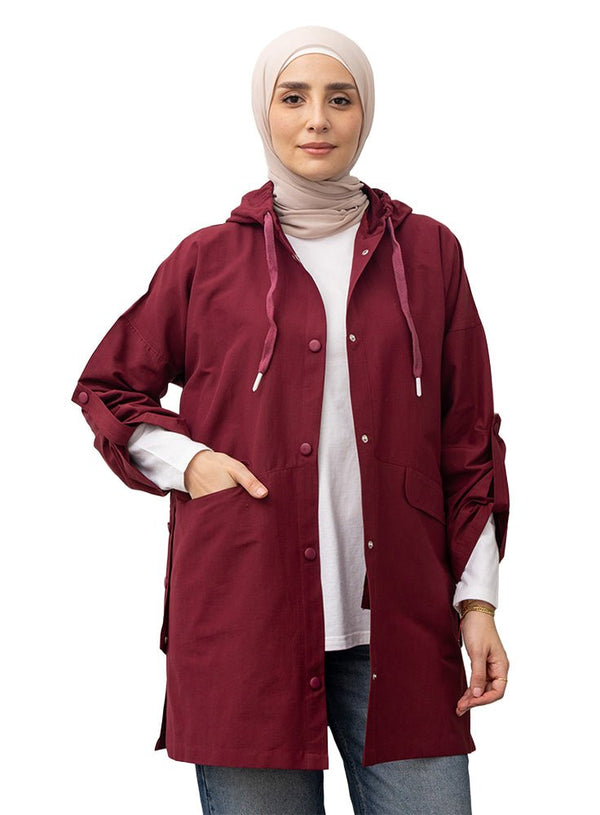 Brick Red - Design 7201 Gabardine Jacket - Khotwh