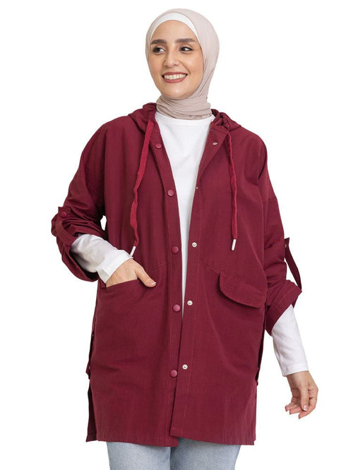 Brick Red Design 7201 Jacket - Khotwh