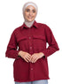 Brick Red Embroidered Gabardine Shirt - Khotwh