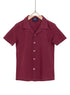 Brick Red Kids Linen Shirt - Khotwh