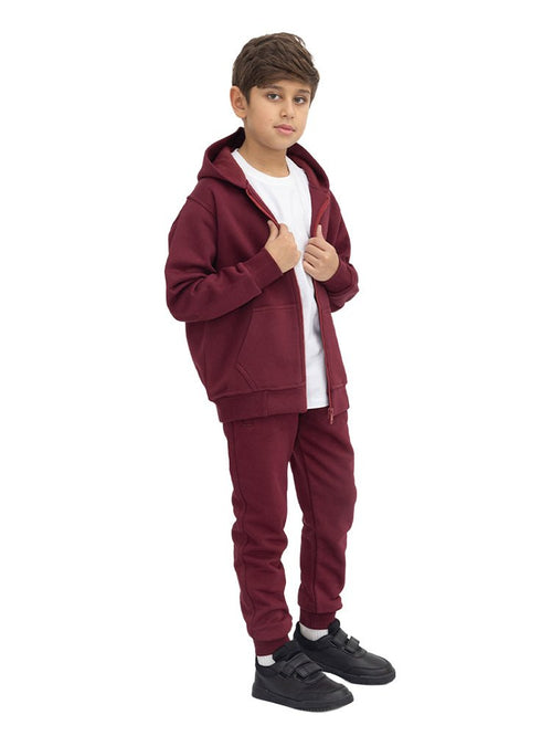 Brick Red Kids Sw-Zipper - Khotwh