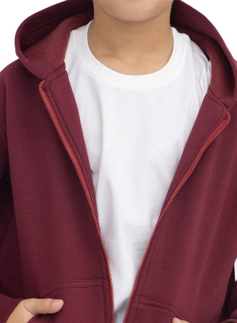 Brick Red Kids Sw-Zipper - Khotwh