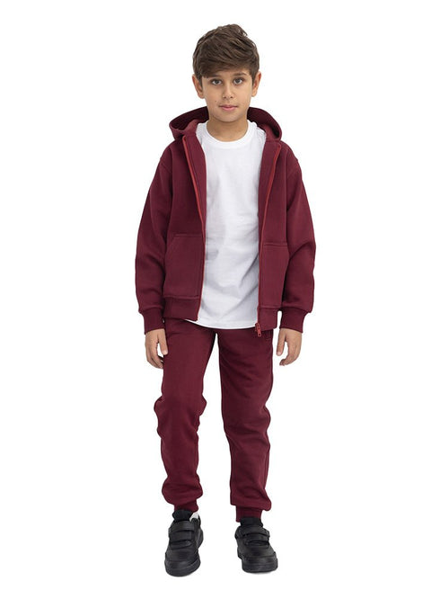 Brick Red Kids Sw-Zipper - Khotwh
