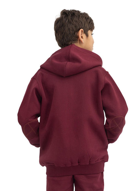 Brick Red Kids Sw-Zipper - Khotwh