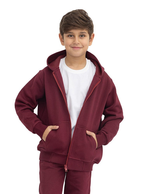 Brick Red Kids Sw-Zipper - Khotwh